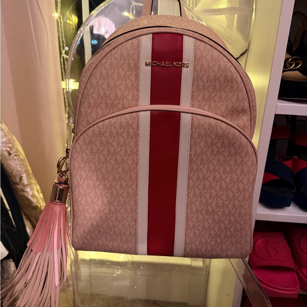 Michael Kors Blush and Crimson Backpack